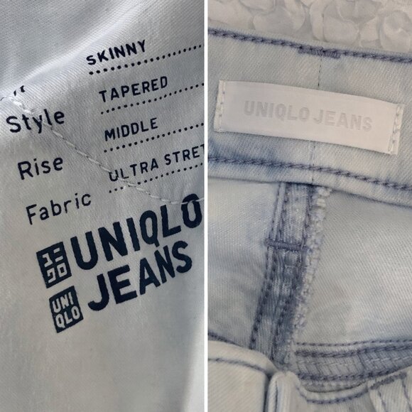 Uniqlo Bleach Acid Wash Skinny Jeans 27 - Picture 3 of 6